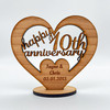 Happy 10th Wedding Anniversary Heart Engraved Keepsake Personalised Gift