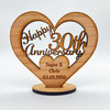 Happy 30th Wedding Anniversary Heart Engraved Keepsake Personalised Gift
