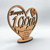 Happy 100th Special Birthday Heart Engraved Keepsake Personalised Gift