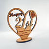 Happy 21st Special Birthday Heart Engraved Keepsake Personalised Gift