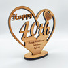 Happy 40th Special Birthday Heart Engraved Keepsake Personalised Gift