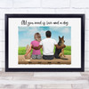Grass & Sky Dog Romantic Gift For Him or Her Personalised Couple Print