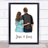 Hug White Romantic Gift For Him or Her Personalised Couple Print