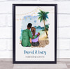 Beach Lights Romantic Gift For Him or Her Personalised Couple Print