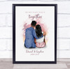 Pink & Peach Splash Romantic Gift For Him or Her Personalised Couple Print