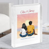 Beach Sunset Romantic Gift For Him or Her Personalised Couple Acrylic Block