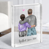 Together Since Gift For Him or Her Personalised Couple Clear Acrylic Block