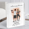 Peach Splash Gym Romantic Gift For Him or Her Personalised Couple Acrylic Block