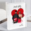 Heart PS I Love You Gift For Him or Her Personalised Couple Acrylic Block