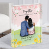 Spring Flowers Romantic Gift For Him or Her Personalised Couple Acrylic Block