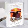 Love Story Sunset Romantic Gift For Him or Her Personalised Couple Acrylic Block