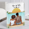 Sunset Ocean Beach Gift For Him or Her Personalised Couple Acrylic Block