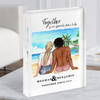 Watercolour Palm Tree Gift For Him or Her Personalised Couple Acrylic Block