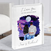 Moon & Back Romantic Gift For Him or Her Personalised Couple Acrylic Block