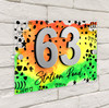 Yellow Green Orange Abstract Fun Acrylic House Address Sign Door Number Plaque