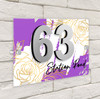 Purple Gold Rose 3D Acrylic House Address Sign Door Number Plaque