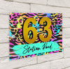 Bright Colourful Animal Print 3D Acrylic House Address Sign Door Number Plaque