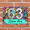 Bright Colourful Animal Print 3D Acrylic House Address Sign Door Number Plaque