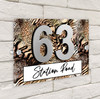 Cheetah Leopard Zebra Animal Print Acrylic House Address Sign Door Number Plaque