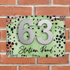 Sage Green Watercolour Abstract 3D Acrylic House Address Sign Door Number Plaque