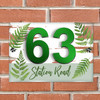 Fern Leaf Plant Green 3D Acrylic House Address Sign Door Number Plaque