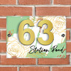 Sage Green Gold Rose 3D Acrylic House Address Sign Door Number Plaque