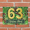 Jungle Palm Leaves Chevrons 3D Acrylic House Address Sign Door Number Plaque