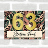 Abstract Leaves And Animal Print Acrylic House Address Sign Door Number Plaque