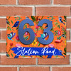 Bright Orange Tropical Birds 3D Acrylic House Address Sign Door Number Plaque