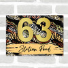 Black Brown Leopard Zebra Print 3D Acrylic House Address Sign Door Number Plaque