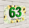 Sunflowers 3D Acrylic House Address Sign Door Number Plaque