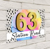 Watercolour Bright Pastel 3D Acrylic House Address Sign Door Number Plaque