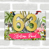 Jungle Leaves Animals Flamingo 3D Acrylic House Address Sign Door Number Plaque