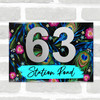 Black Peacock Feathers 3D Acrylic House Address Sign Door Number Plaque