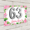 Geometric Lotus Flower 3D Acrylic House Address Sign Door Number Plaque