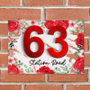 Red Roses 3D Acrylic House Address Sign Door Number Plaque