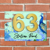 Peacock And Meadow Flowers 3D Acrylic House Address Sign Door Number Plaque