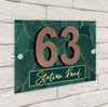 Green & Gold Leaves Foliage 3D Acrylic House Address Sign Door Number Plaque