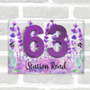 Lavender Flower 3D Acrylic House Address Sign Door Number Plaque