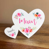 Mum Flowers Pretty Pink Family Hearts 1 Small Personalised Gift Acrylic Ornament