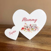 Flowers Mum Mummy Family Hearts 1 Big 2 Small Personalised Gift Acrylic Ornament