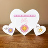 Mum Daisy Flowers Family Hearts 1 Big 2 Small Personalised Gift Acrylic Ornament