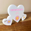 Mum Daisy Flowers Family Hearts 1 Big 2 Small Personalised Gift Acrylic Ornament