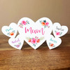 Mum Flowers Pretty Pink Family Hearts 4 Small Personalised Gift Acrylic Ornament