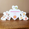 Mum Daisy Flowers Family Hearts 1 Big 7 Small Personalised Gift Acrylic Ornament