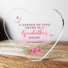 Floral Grandmother Butterflies Clear Heart Shaped Personalised Acrylic Gift