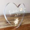 Grandmother Precious Roses Clear Heart Shaped Personalised Gift Acrylic Ornament