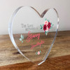 Granny Granddaughter Roses Clear Heart Shaped Personalised Gift Acrylic Ornament
