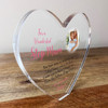 Stepmum Thank You Photo Clear Heart Shaped Personalised Gift Acrylic Ornament