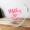Mum Floral Precious Mothers Clear Heart Shaped Personalised Gift Acrylic Ornament